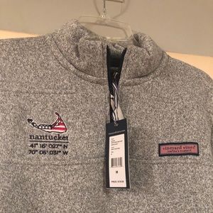 Vineyard Vines Fleece Shep Shirt Grey Heather